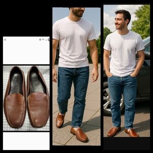 Cole Hann Venetian Dress Shoes Loafers Brown  Leather Slip-On Size 11 M●